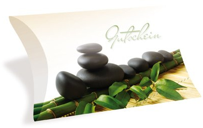 Gutscheinkarten in Etui-Form (10 Stück) einfach Werte eintragen und stempeln - Geschenkbox für Wellness, Massage, Spa