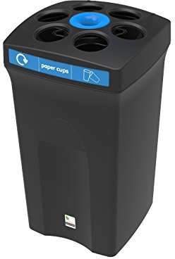 Office Needs Direct Envirocup XL Black Recycling Bin for Disposable Large Paper Cups and Liquids
