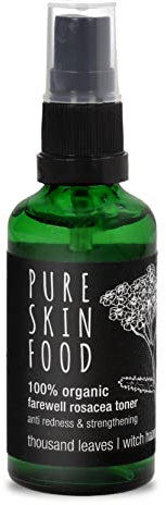 PURE SKIN FOOD Bio Farewell Rosacea Toner | Anti-Redness-Spray | bei Rosacea & Couperose | 100 % bio-zertifizierte Inhaltsstoffe & vegan, 50 ml