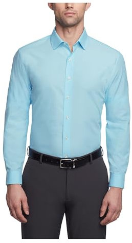 Kenneth Cole Herren Hemd Regular Fit Solid Smokinghemd, Aqua, 43 cm-44 cm Hals 91 cm-94 cm Ärmel (X-Large)