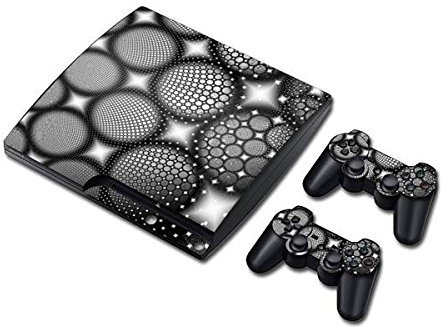Playstation 3 Slim PS3 Playstation 3 Slim Peau Autocollants PVC pour la Console + 2 manettes/Tapis Decal Couverture de Protecteur de l'art d'effet de Cuir Stickers Hurler et Crier Disco Ball