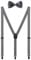 WANYING Herren Hosenträger Fliege Set 3 Schwarz Clips Y Form 2,5cm Hosenträger Einfach Schick Gentleman für Körpergröße 150-200cm - Dunkelgrau