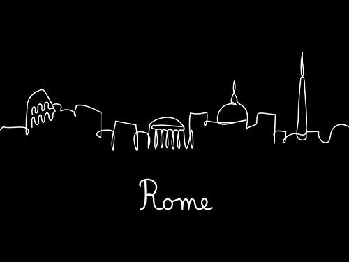 Queence | Acrylglasbild 'Rome' | Wandbild | Glasbild | Acrylbild | Rahmenlos | 'One Line Collection' | mit Aufhängesystem, Größe:120x80 cm