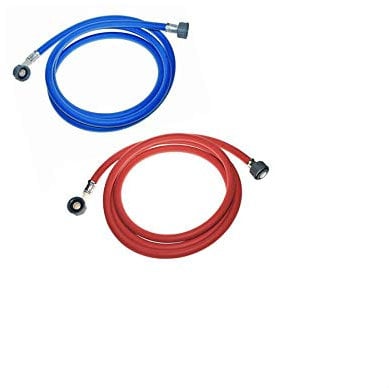 FindASpare Universal Long Washing Machine/Dishwasher Cold & Hot Inlet Fill Pipe Hose 2.5m Red/Blue