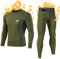 MEETWEE Thermounterwäsche Funktionsunterwäsche Herren, Skiunterwäsche Winter Suit Atmungsaktiv Lange Thermo Unterwäsche Set Thermowäsche Unterhemd + Unterhose-Grün-XL