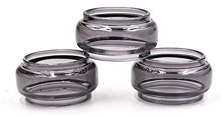 RUILUL 3-in-1 TFV16 Ersatz-Röhre & Silikon-Vape-Bandringe & Tropfspitze, Regenbogenfarben, für TFV16 schwarz Schwarzes Glas, 3 Stück