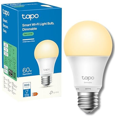 Tapo L510E Smart Bulb, Smart WiFi LED Light, E27, Works with Amazon Alexa(Echo and Echo Dot), Google Home, Dimmable Soft Warm White, No Hub Required [Energy Class F]