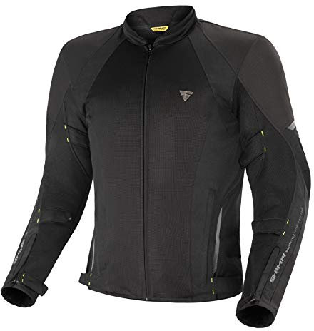 SHIMA JET - Atmungsaktive MESH-Paneele, Wasserdichte, Herausnehmbare Membrane, Level 2 Rückenprotektor inklusive, Erweiterte Einstellmöglichkeiten (Jacke Herren, Schwarz, L)