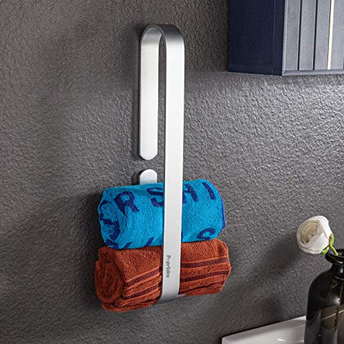 Handtuchhalter Selbstklebend Ohne Bohren Gästehandtuchhalter, Handtuchstange für Gerollte Gästetücher, Aluminium, Matt