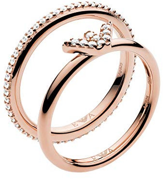 EMPORIO ARMANI Damen Steckring Sterlingsilber roségoldfarben, EG3462221