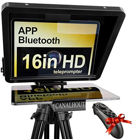 CANALHOUT UniversalTeleprompter, 38,1 cm (15 Zoll), geeignet für alle Tablets, Aufnahmen mit SLRKameras und Camcordern, keine Montage erforderlich, ausgestattet mit maßgeschneidertem Koffer,