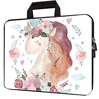 11 11.6 12 12.1 12.5 inch Laptop Carrying Bag Chromebook Case Notebook Ultrabook Bag Tablet Cover Neoprene Sleeve Fit Apple MacBook Air Samsung Google Acer HP DELL Lenovo Asus (Pink Unicorn)