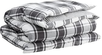 GANT Flannel Check Bettdeckenbezug einzeln Farbe Antracite Größe 135x200cm kariert Baumwolle Winterbettwäsche