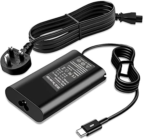 90W Charger Adapter USB C for Dell Latitude 11 12 13 5175 5285 5289 7275 7285 7370 5280 5480 7280 7480 7380 5400 7400 7300 7390 7200 2in1 XPS 12 9370 9365 LA90PM170 TDK33 0TDK33 Power Cord
