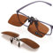 TERAISE Polarized Clip on Sunglasses Over Prescription Glasses Anti-Glare UV400 (Brown-upgrade flip)
