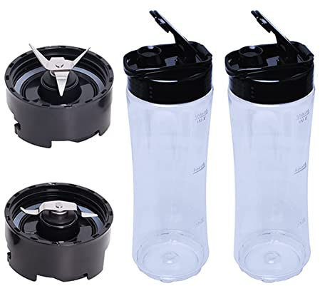 Vrttlkkfe Botella de licuadora de 20 onzas para licuadora Oster My Blend BLSTPB BLSTP2, paquete de 2 vasos de licuadora con 2 cuchillas de repuesto