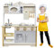 YRHome Kinderküche Holzküche Spielküche 68x26x78cm für Kinder Küchenzeile Zubehör Spielset mit 2 Kochstellen,Spüle,Wasserhahn, Mikrowelle Kinder Spielzeug für Mädchen und Jungen Küchenspielzeug