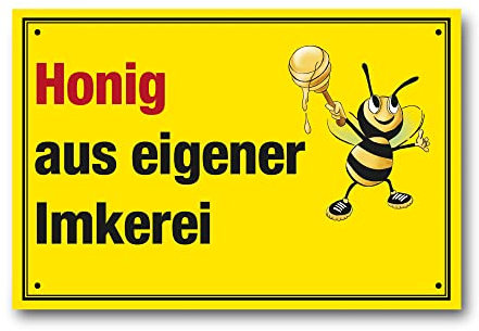 Apoidea – Honig aus eigener Imkerei Schild / Bienen Schild Werbeschild aus Kunststoff / Imkereibedarf / Bienenzubehör und Imkerzubehör / Imkerbedarf