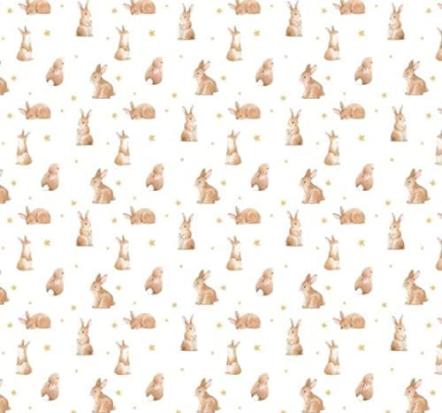 Melody Jane Dolls House Brown Rabbit Bunny Star Patterned Miniature Nursery Wallpaper 1:12