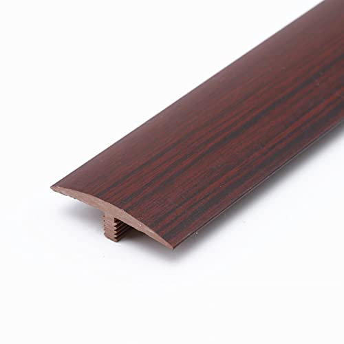Boden-Übergangsleiste, PVC, T-Profil, Übergangsleiste von Teppich zu Fliese/Kantenschutz-Trennleiste in Vintage-Holzoptik, Weiß, Walnuss, Eiche, Teak, Roteiche (Color : E, Size : 90cm (35.4i
