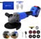 Cordless Angle Grinder 21V Brushless Angle Grinder Tool w/ 3.0Ah Battery & Charger, 2-Position Adjustable Auxiliary Handle,Cutting &Grinding Wheels,Gloves,Goggles for Cutting, Grinding, Polishing