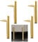 ALXEH 10 Inch Furniture Legs Gold Coffee Table Feet, Mid-Century Metal Furniture Leg for Sofa Cabinet Ottoman, Set of 4 Side Mounted Style Home DIY Replacement Feet
