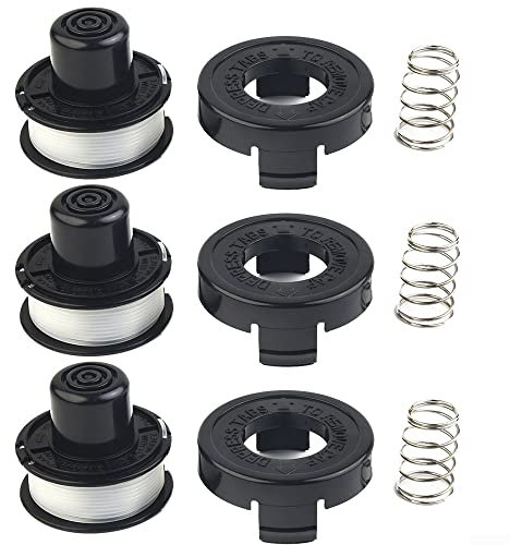 QOXEZY Fil et couvercle pour débroussailleuse pour Black & Decker A6226 GL250 GL310 GL360