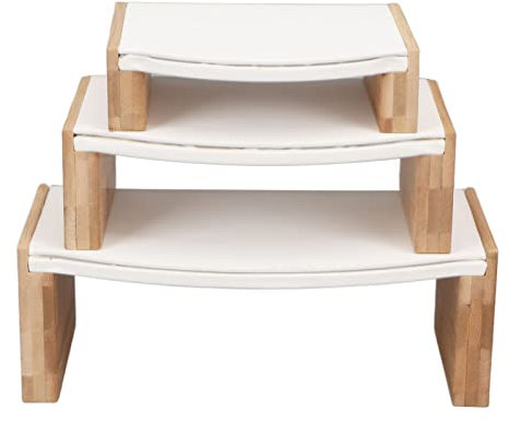 Display Riser Espositore per Borsa Espositore per Scarpe, Borsa in Morbida Pelle PU Espositore per Gioielli, Espositore per Rack Impilabile Alzate da Banco Organizzatore Espositore per Gioielli Porta
