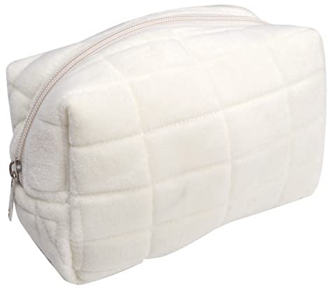 minkissy Petite Trousse de Maquillage de Voyage pour Femme - capacité - Trousse de Maquillage de Voyage pour Femme - Trousse de Toilette de Voyage, Blanc, 17X8X10CM, Auto