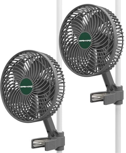 MARS HYDRO Upgrade 2 pezzi M6 Clip Ventilatore Grow Oscillante Silenzioso Piccolo per Tenda Growwtending, 10 livelli di velocità, Ventilatore oscillante, morsetto mini ventilatore per tenda da