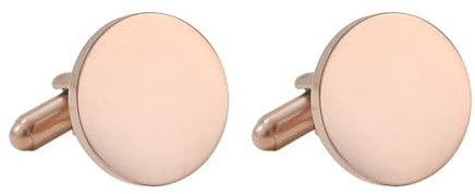 Herren Manschettenknöpfe Roségold, Manschettenknöpfe Herren Rund Schlicht Titan Manschettenknöpfe Hochzeit 2X2 CM