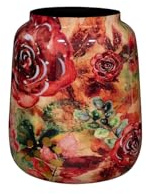 TS Collection - Blumentopf hoch Rose Rouge - 21x24 - Metall & Epoxy - Exklusive Haushaltswaren für den Innenbereich - Handgefertigt - Einzigartiger Druck - Designed by Lammie