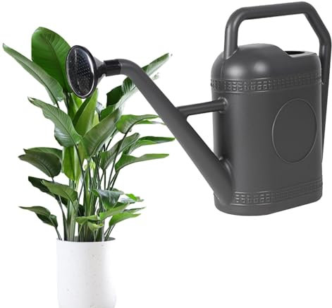 Regadera De Jardín - Regadera De 5L De Espesor, Regaderas Pequeñas para Plantas De Interior, Flores De Jardín, Boca Ancha Gris