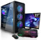 SYSTEMTREFF Basic Gaming Komplett PC Set AMD Ryzen 7 5700G 8x4.6GHz | AMD Radeon RX Vega 8 4K HDMI DX12 | 1TB M.2 NVMe | 32GB DDR4 RAM | WLAN Desktop Paket Computer für Gamer, Gaming
