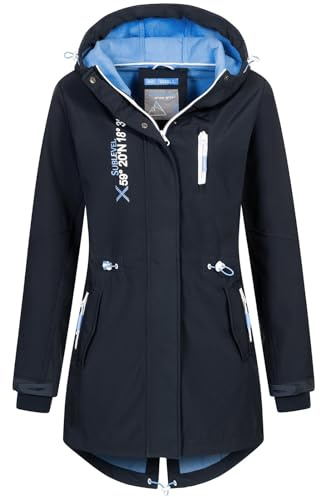 Sublevel Damen wasserabweisende Softshelljacke LSL-475 mit Kapuze Night Navy M
