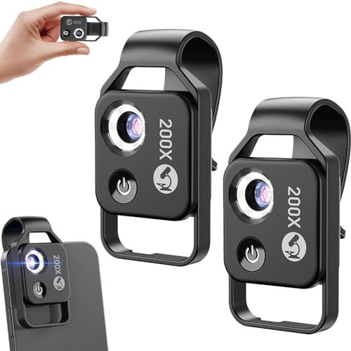 XKrmp Nano Zoom 200x for iPhone, Nanozoom 200x Magnification Zoom, Nano Zoom Lens for iPhone, Nanosight x200, Nanozoom Cell Phone Lens (2*Black)