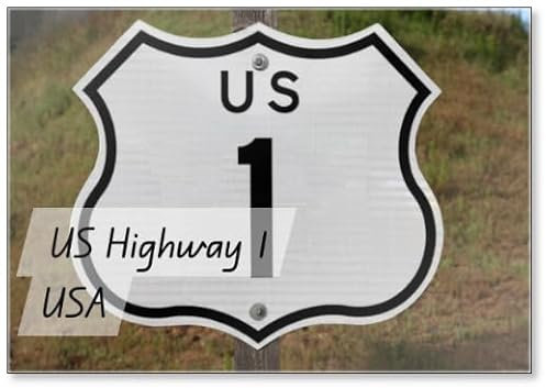 US Highway 1 Schild, Kühlschrankmagnet