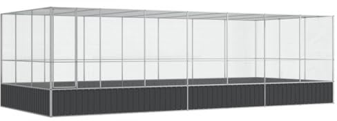 vidaXL Voliere mit Verlängerung Silber 725x307x212cm Stahl