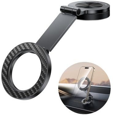 SYNCWIRE Support voiture MagSafe[Rotation à 360°] Support Magnétique pour Téléphone, Bras Métallique, Aimants Puissants, Support Téléphone Voiture iPhone Car Dash pour iPhone 17 16 15 14 13 12 Pro Max