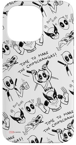 iPhone 14 Pro Max Marvel Studios Deadpool & Wolverine Toony Doodles Pattern Case