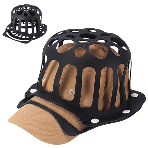 Kinsinder Cap Waschen Cap Halter Hut-Unterlegscheibe Shaper Für Waschmaschine Oder Geschirrspüler Für Erwachsene Und Kind Baseball Kappen Reiniger Gebogener Käfig-Reiniger(Schwarz)