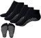 KEYRI 4 Paia Antiscivolo Calze Per Donne e Uomini Calzini Yoga Pilates Per Arti Marziali Fitness Danza Barre Ginnastica Calzini Pilates Calze Con Grip Senza Dita, Taglia Unica (4 Nere)