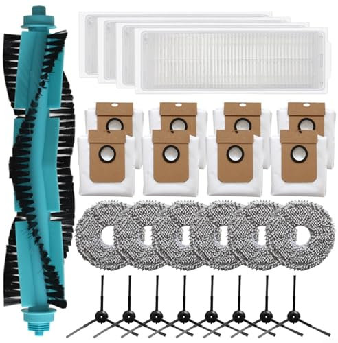 Puupaa Piezas de repuesto para robot aspirador Conga 13090 Revol Home, accesorios cepillo principal, cepillo lateral, filtro, paño de fregona, bolsas de polvo (27 unidades)