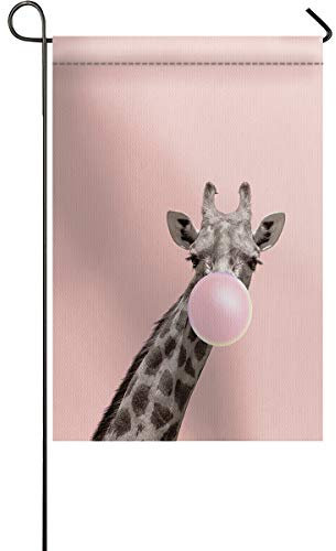 Bannerfahnen Giraffe Lustige Tier Giraffe Bläst Seifenblasen Rosa Dekorative Fahnen Langlebig Hof Flaggen Verblassen Beständig Flaggen Banner, Für Bauernhaus, Feiertage, 30x45cm