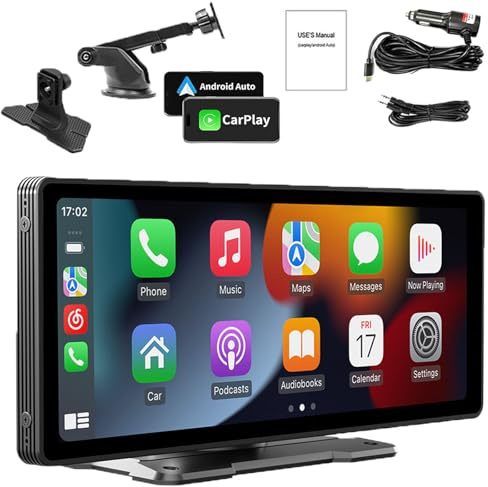 Getcartablet CarTablet Pro Max 2024 Model, Portable Carplay & Android Auto Screen 1080p Backup Camera With 2.5k Dash Cam/1080P Backup Camera