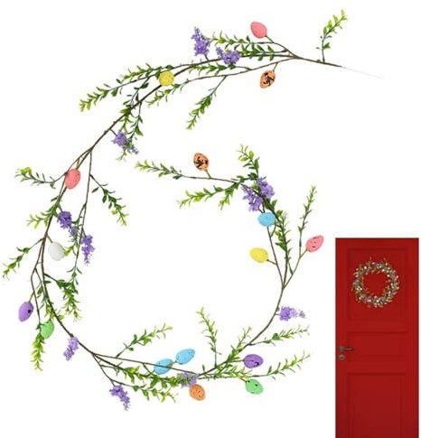 Easter Garland Easter Door Decorations with Colorful Eggs