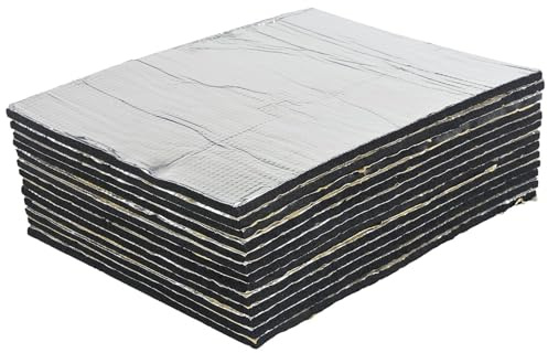 Doukesh 10 Pièces Tapis D’Isolation Acoustique pour Voitures, Tapis de Voiture Isolant, Tapis Amortisseur d'Isolation Phonique Auto Adhésif, Tapis Isolant Thermique Voiture pour Moteur, Toit, Fenêtre
