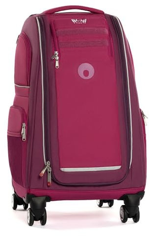 WOW people Kinder-Schranktrolley – Koffer mit Einlegeböden, Rollen & Teleskopgriff – mobiler Kleiderschrank für Kinder – 50L Trolley für Reisen, Urlaub & Übernachtungen (Berry)