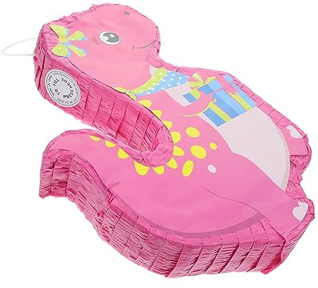 Alipis Pinata Dinosaurier Rosa aus Papier als Süßigkeitenbehälter und Spielzubehör für Geburtstag und Party Hängende Deko
