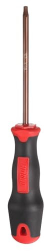 sourcing map T20 Torx Screwdriver 7.87 Magnetic Screwdrivers 3.94 Heat-Treated S2 Alloy Steel with Ergonomic Handle for DIY Repairing, Red Brown